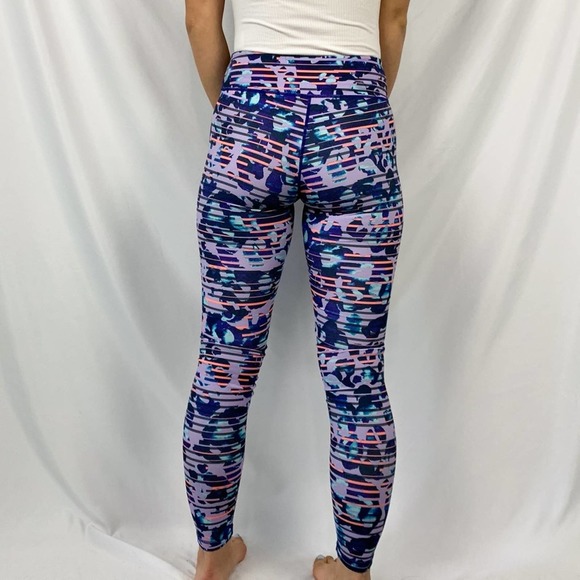 Zella Live In Purple Orange Patterned Print Full Length Leggings Size Small - Picture 6 of 12